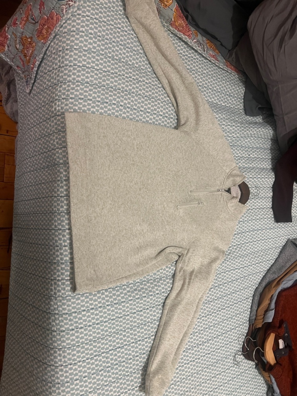 Light Gray Quarter-Zip Sweatshirt